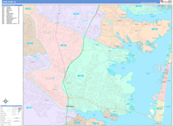 Toms River Wall Map Color Cast Style 2024